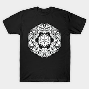 6C Unique Black White Abstract Mandala T-Shirt